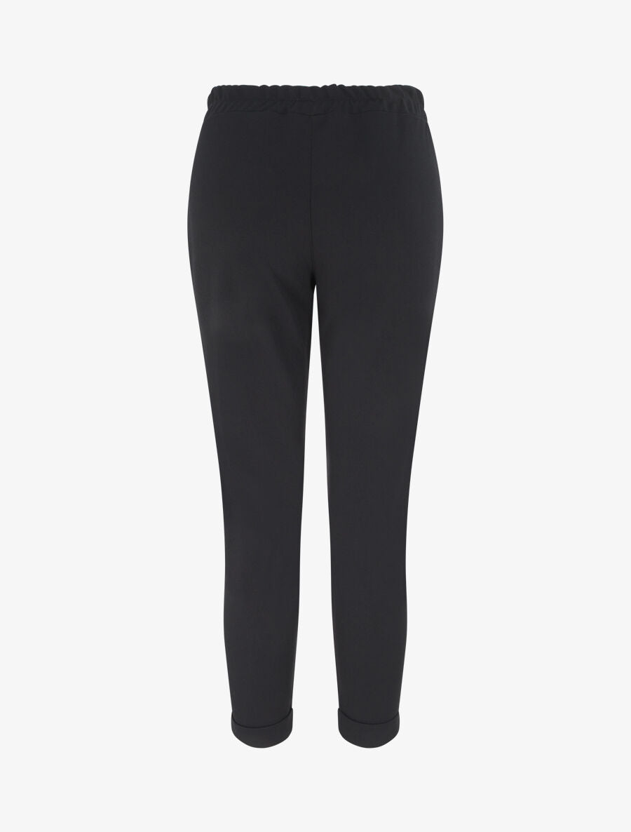 Pantalon slim à noeud fleuri - Noir - 2