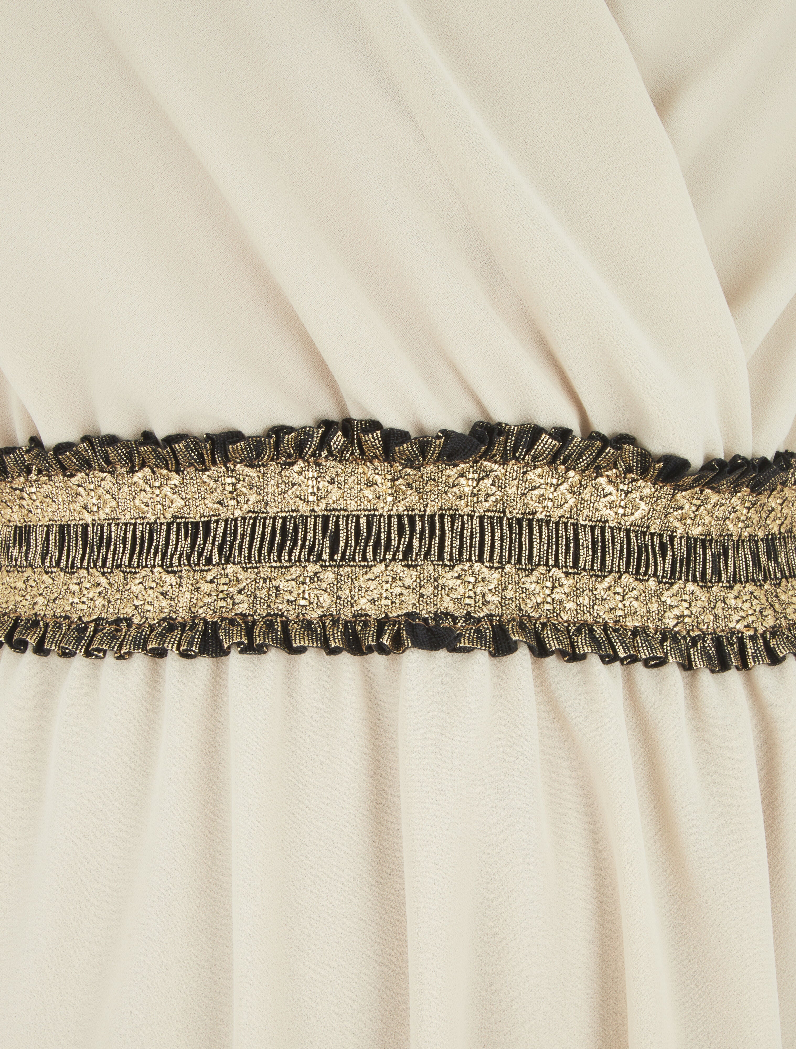 Robe sans manches taille élastiquée irisée - Beige - 3