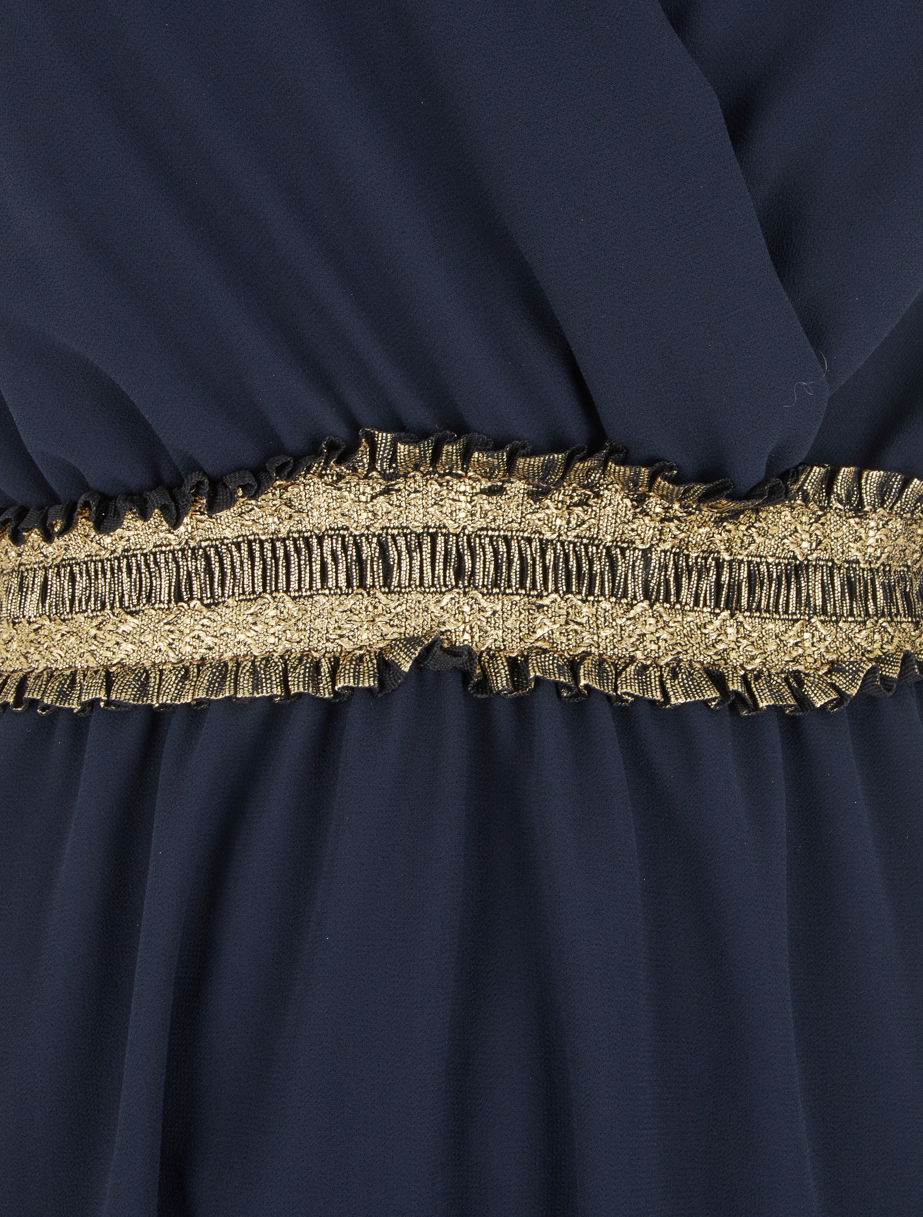 Robe sans manches taille élastiquée irisée - Marine - 3