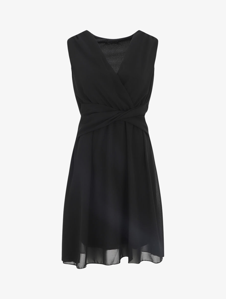Robe fluide sans manches évasée - Noir - 1