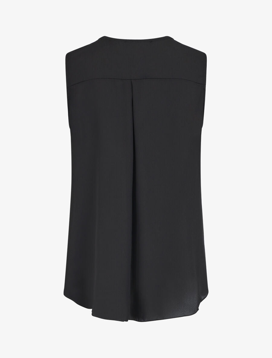Top en voile uni zippé - Noir - 2