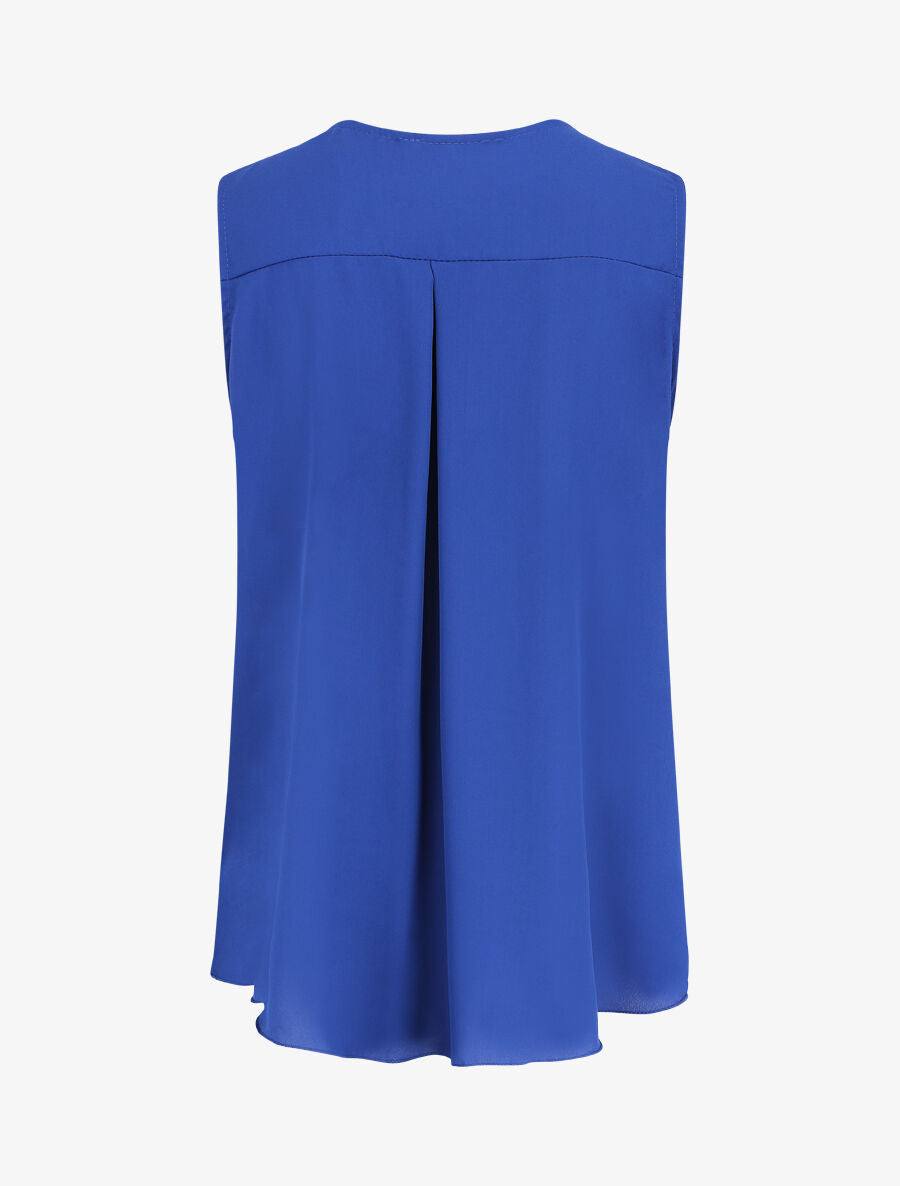 Top en voile uni zippé - Bleu roi - 2