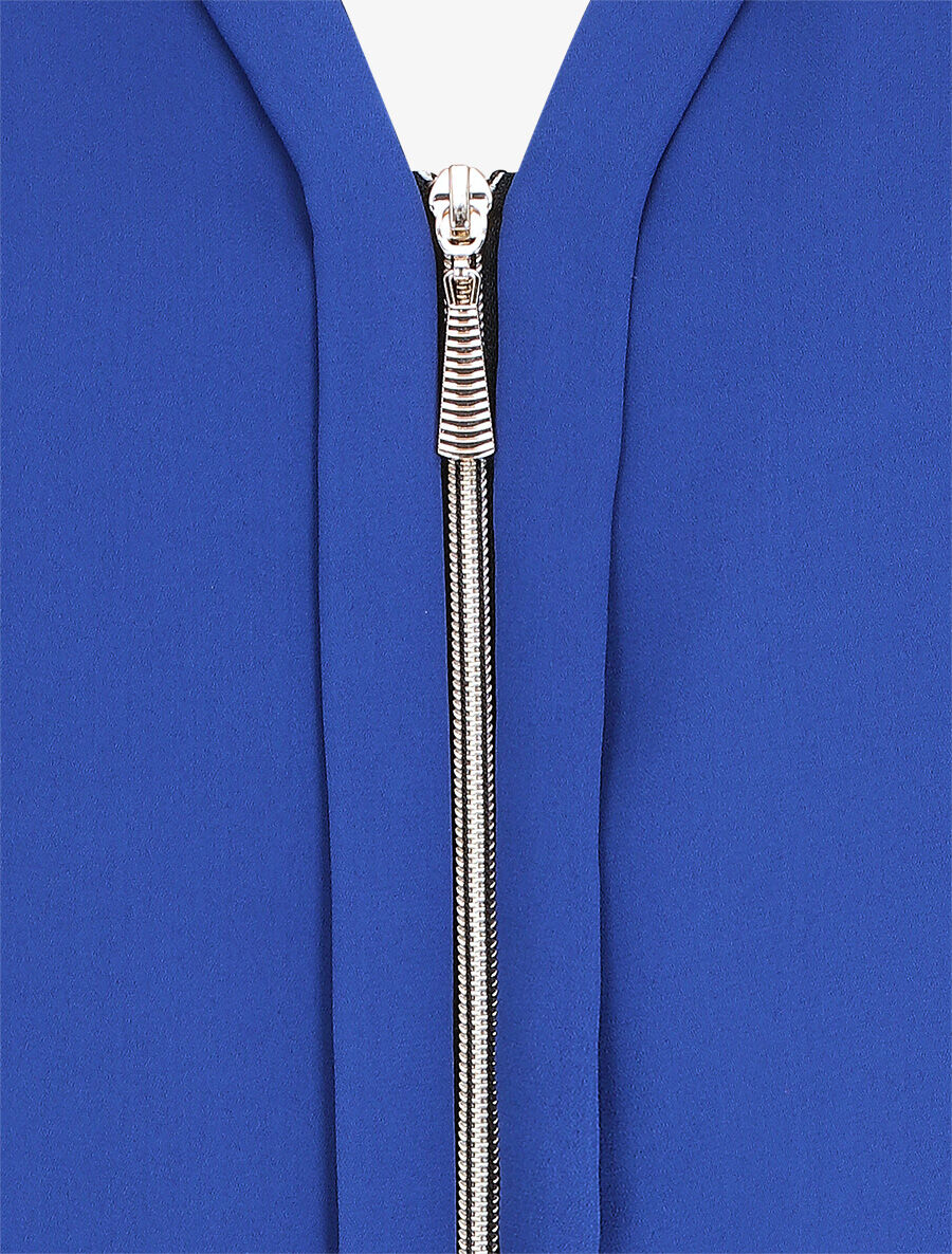 Top en voile uni zippé - Bleu roi - 3