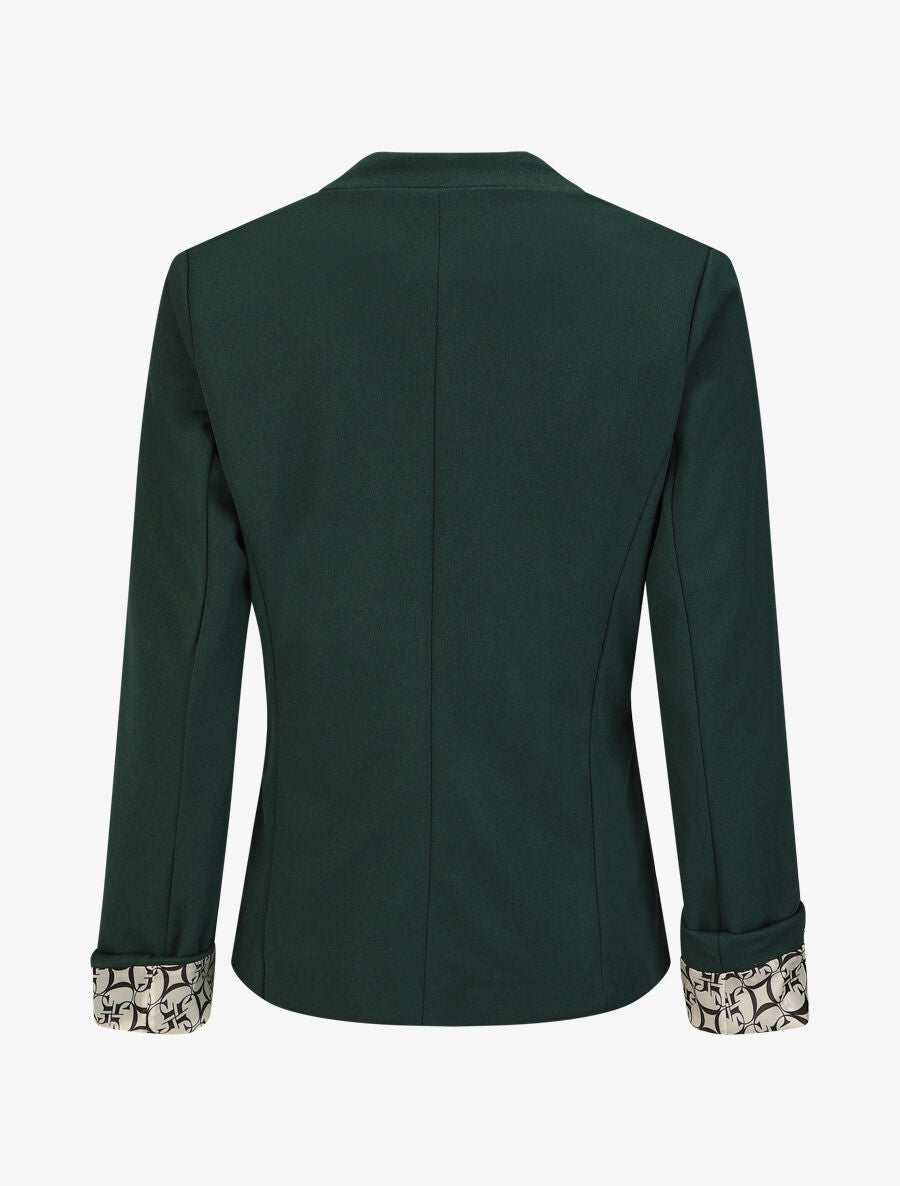 Veste droite à revers graphique - Vert foncé - 2