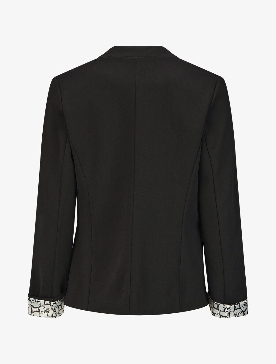 Veste droite à revers graphique - Noir - 2