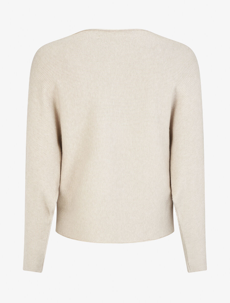 Pull chauve-souris uni - Beige - 2