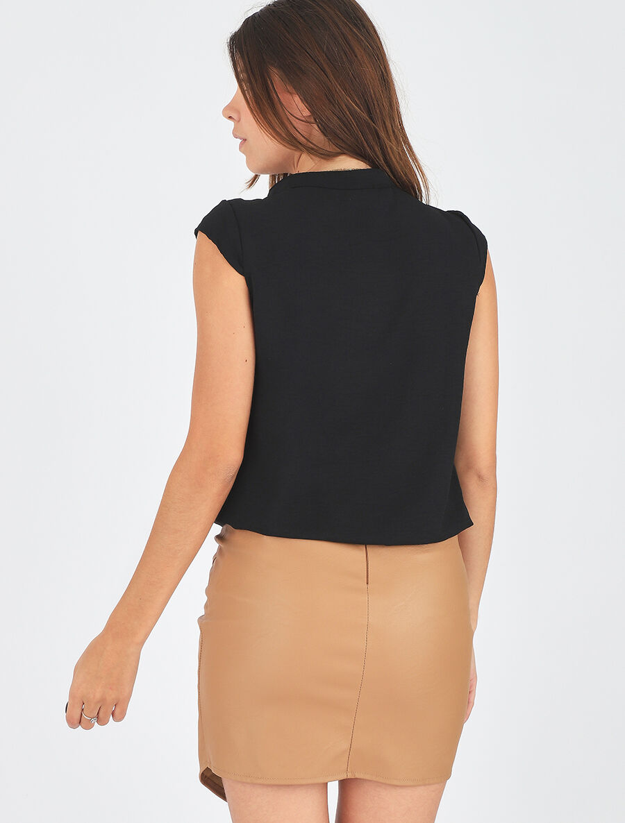 Top uni sans manches - Noir - 5