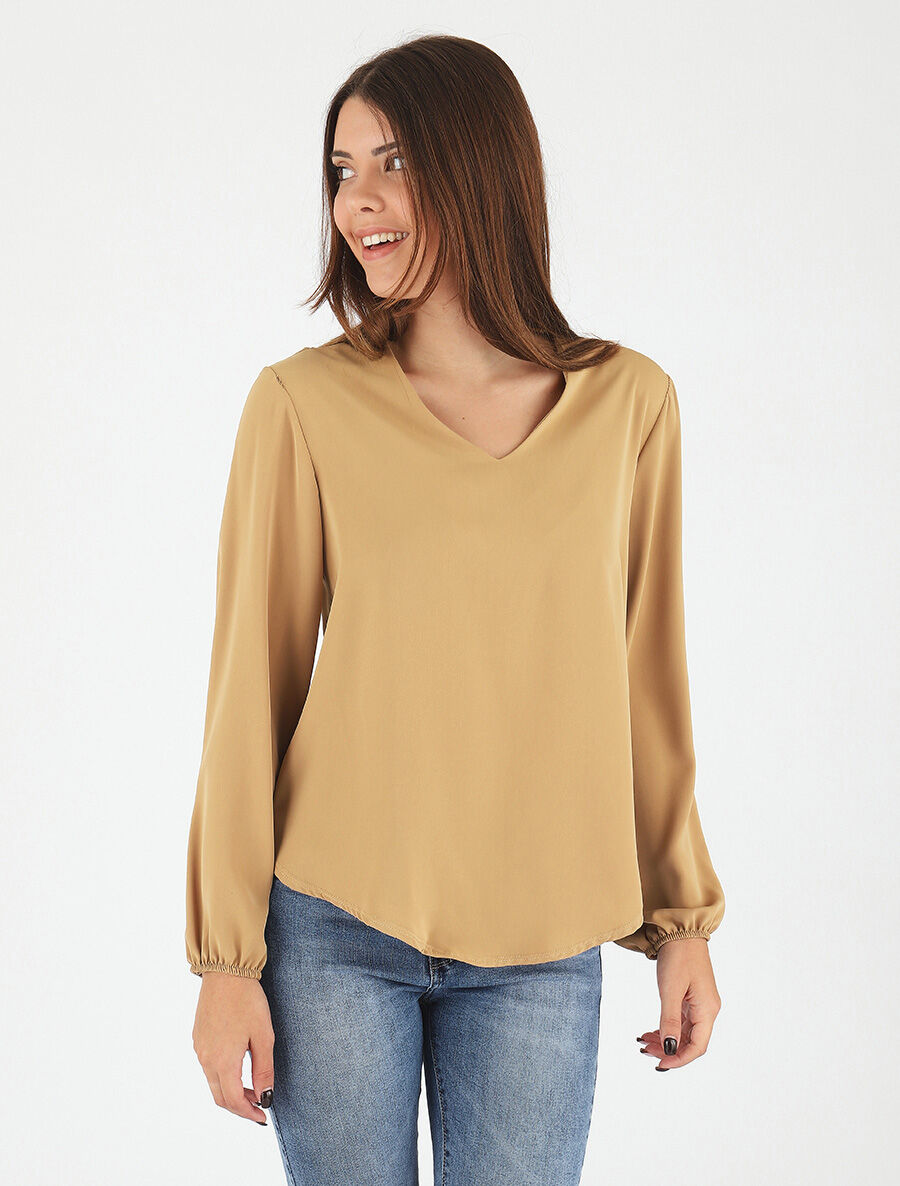 Top fluide dos en crochet - Camel - 4