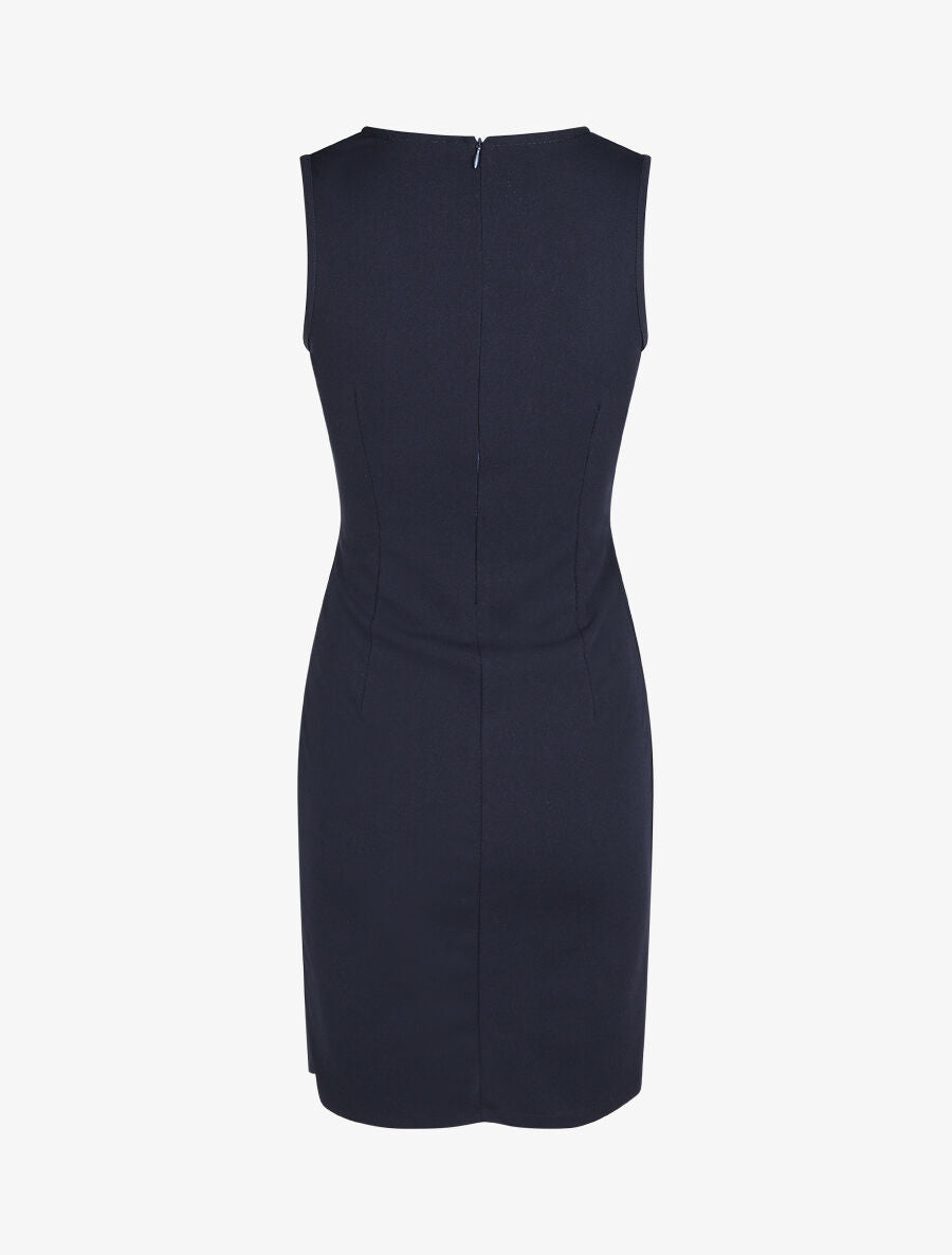 Robe ajustée sans manches à noeud - Marine - 2