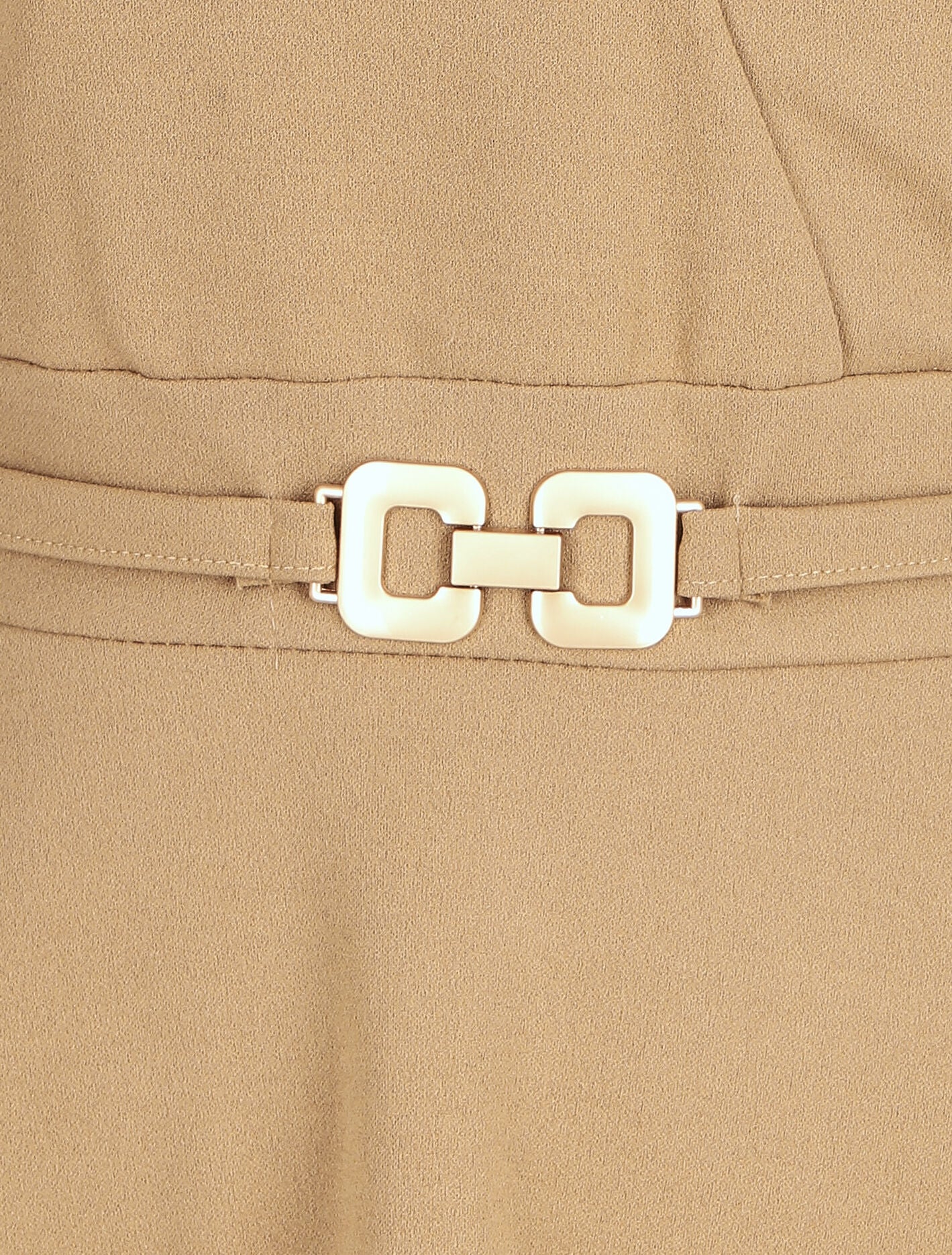 Robe droite à empiècement métal - Camel - 3