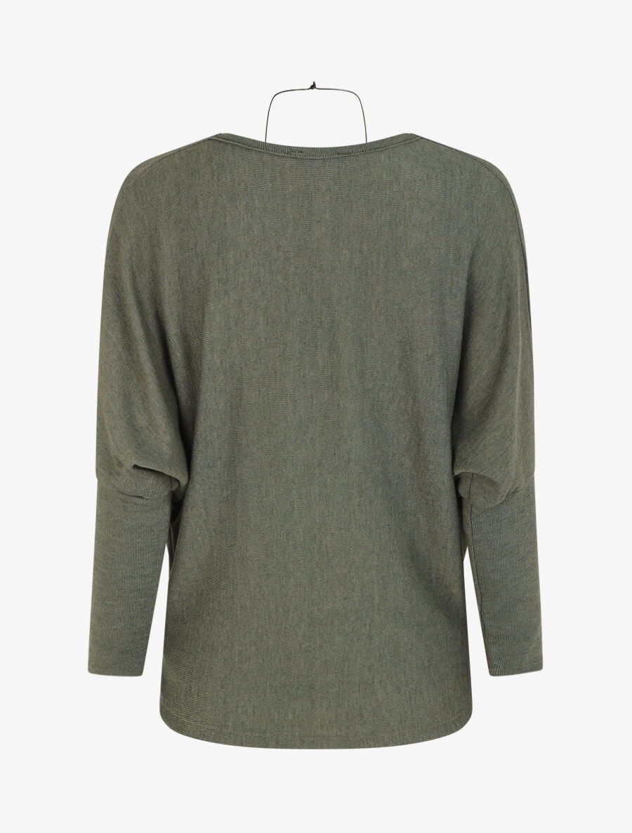 Pull droit col bénitier - Kaki - 2