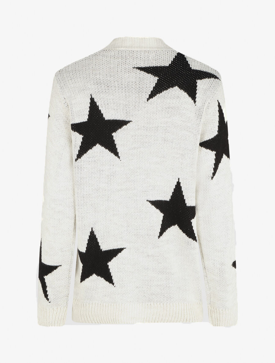 Gilet droit motif étoiles - Beige - 2