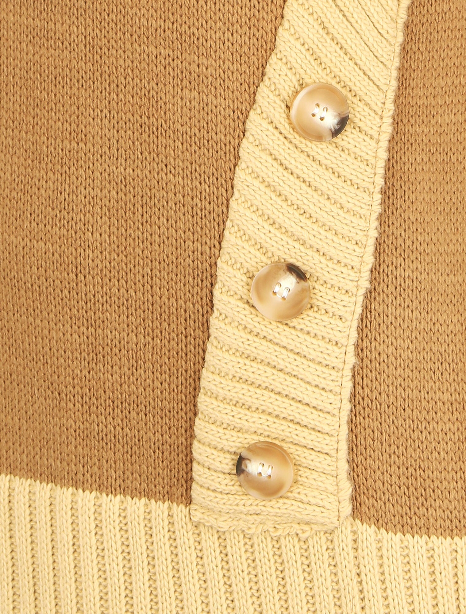 Robe pull col roulé à bouton - Camel - 3