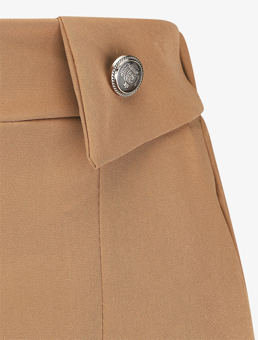 Pantalon droit uni taille haute - Camel - 3