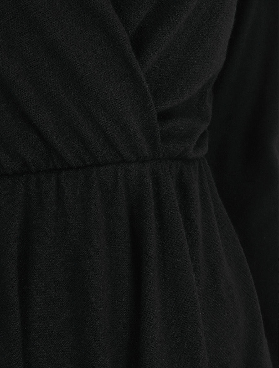 Pull uni col cache-coeur - Noir - 3