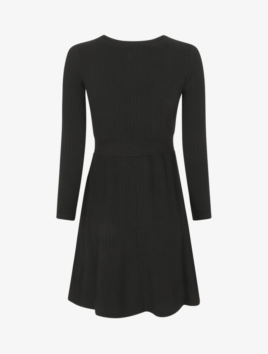 Robe pull uni coupe patineuse - Noir - 2