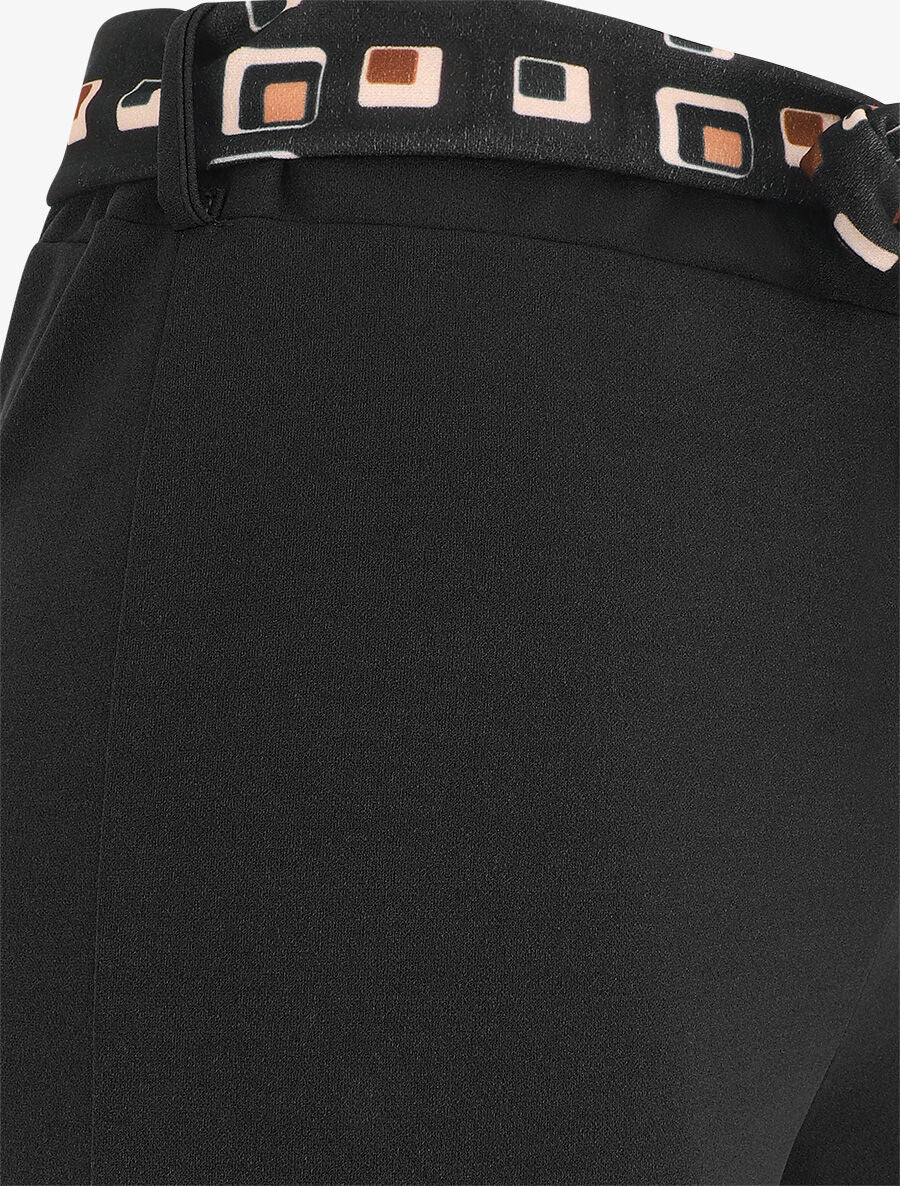 Pantalon ample taille haute uni - Noir - 3