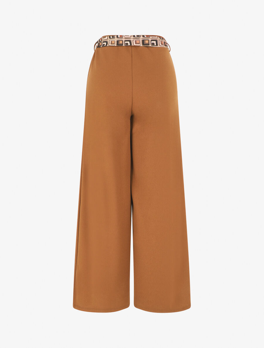 Pantalon ample taille haute uni - Camel - 2