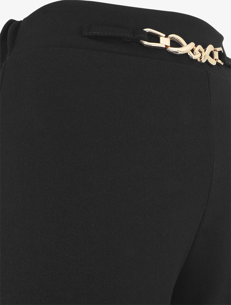 Pantalon ample taille haute élastiquée - Noir - 3
