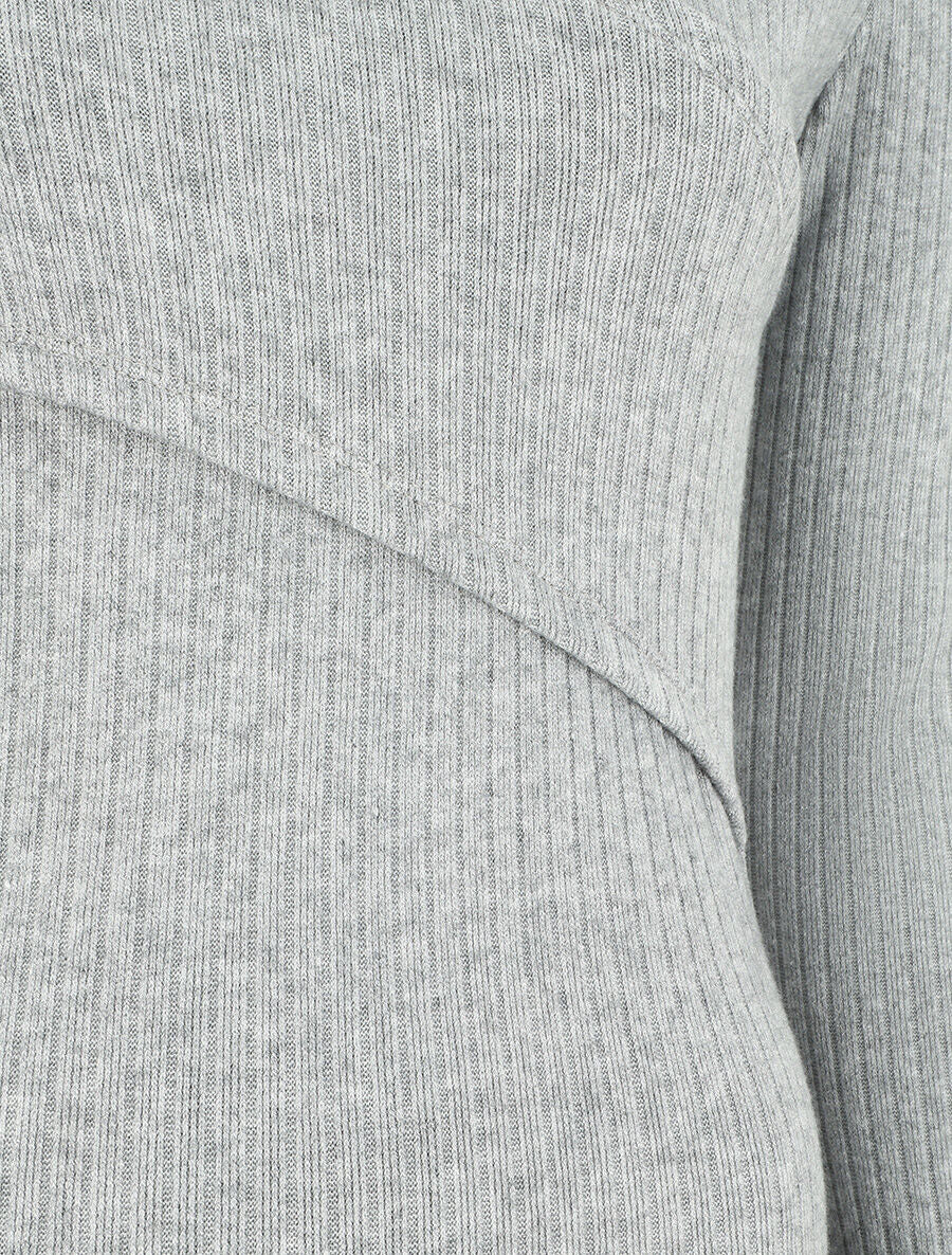 Robe courte ajustée manches longues - Gris - 3