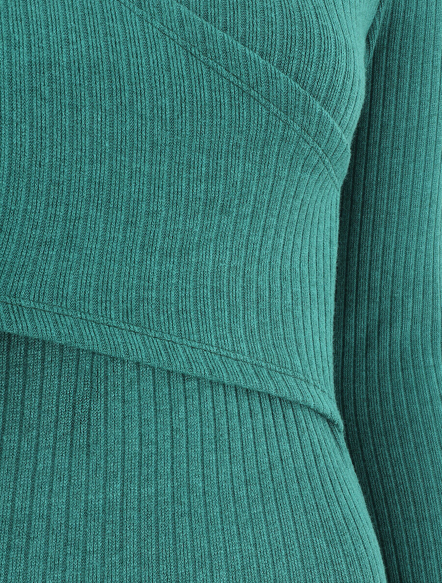 Robe courte ajustée manches longues - Vert - 3