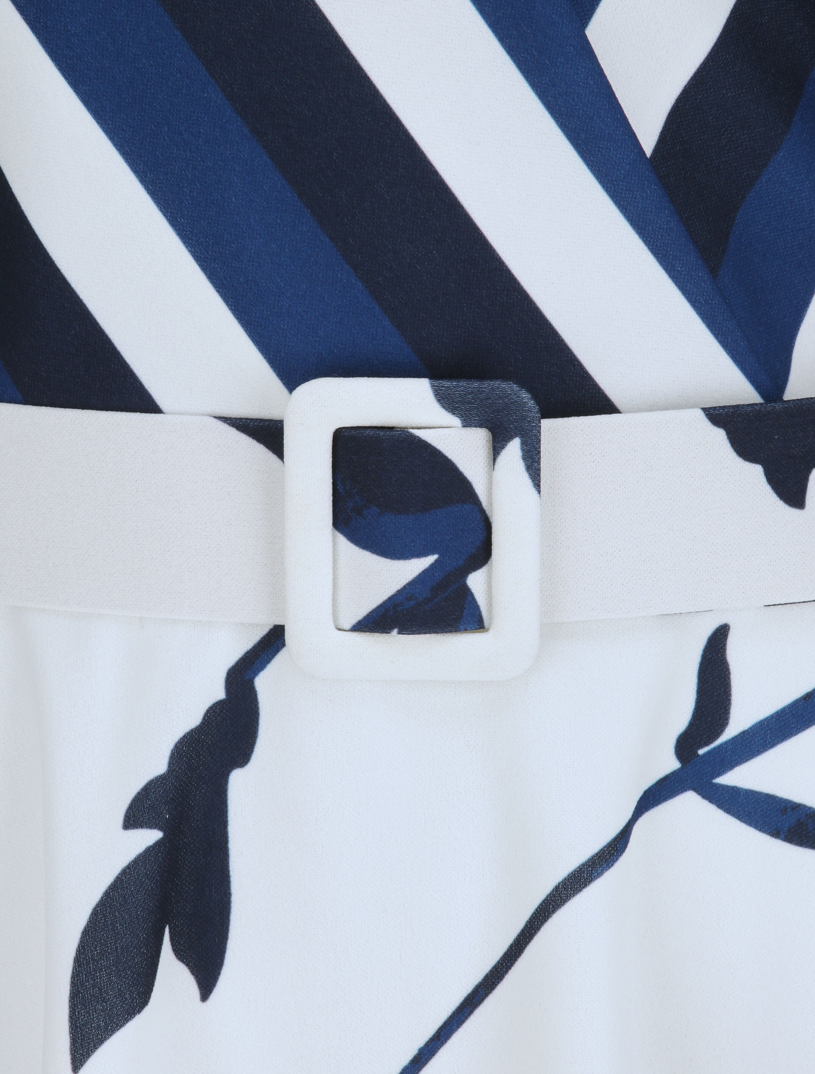 Robe patineuse courte à imprimés - Bleu - 4