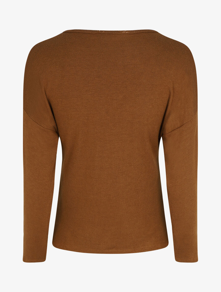 Pull droit inscription AMOUR - Marron - 2