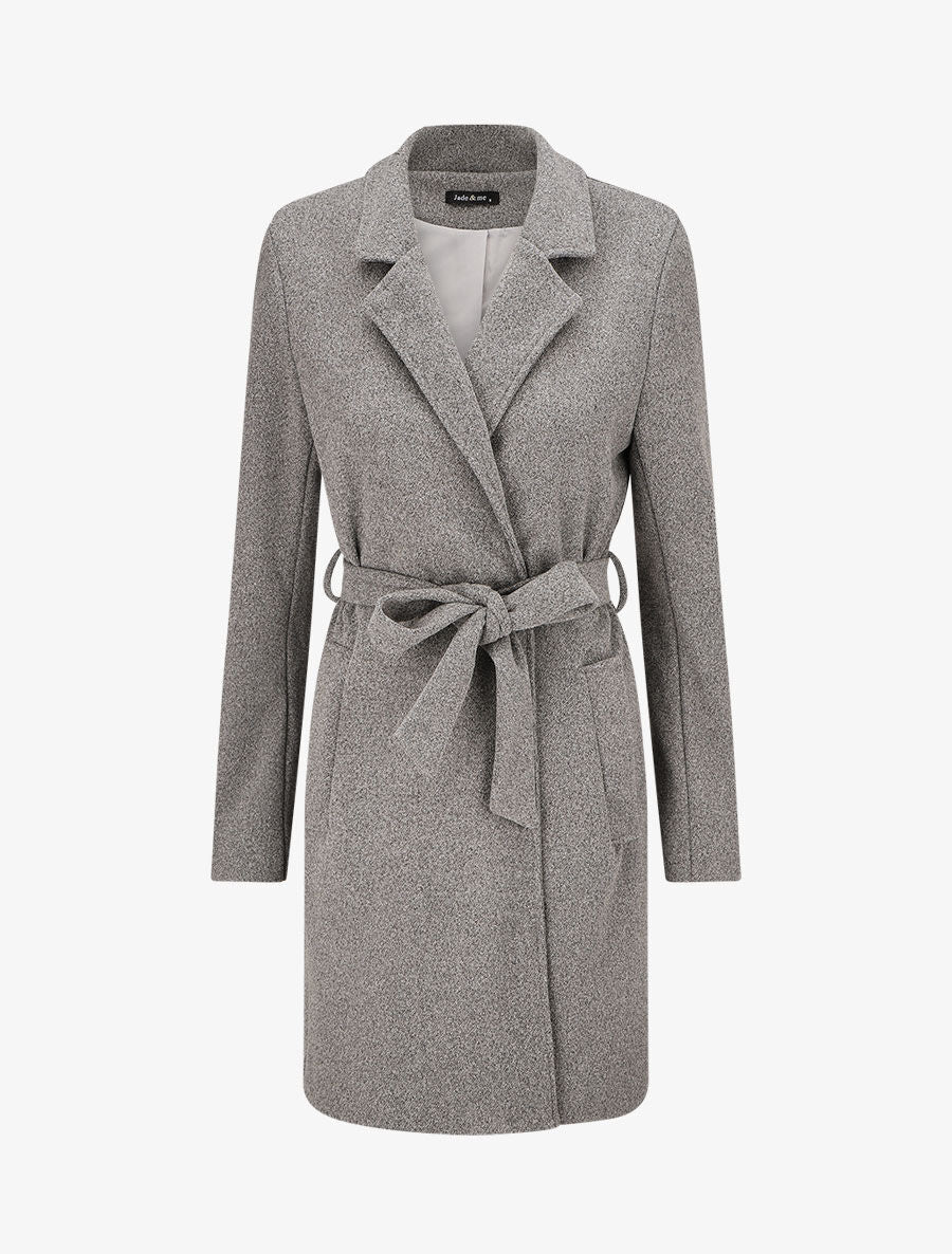 Manteau long classique coupe droite - Gris - 1