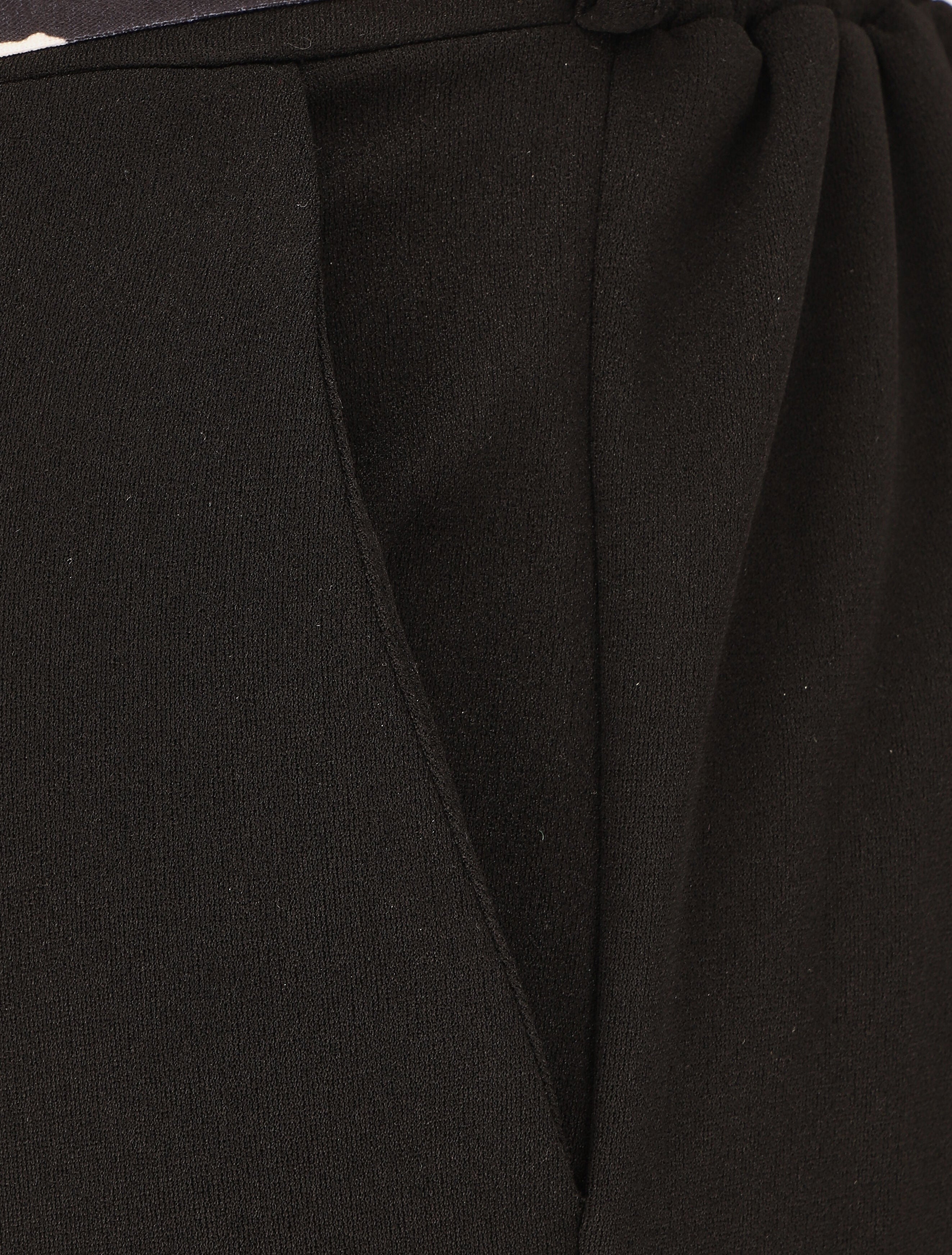 Pantalon ample taille haute ceinture fantaisie - Noir - 3