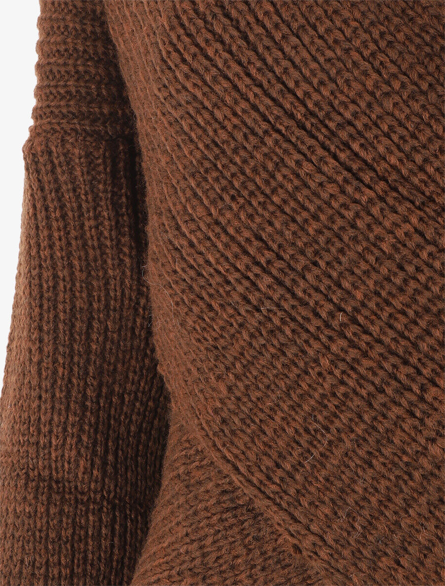 Pull cache-coeur en maille - Marron - 3