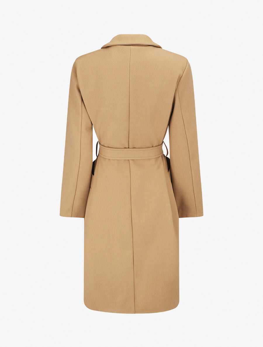 Manteau long coupe droite - Camel - 2