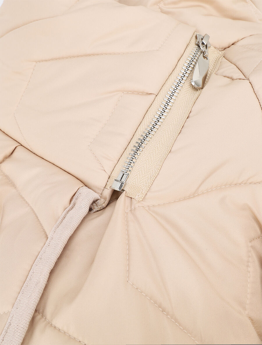 Doudoune fine ample col montant - Beige - 3