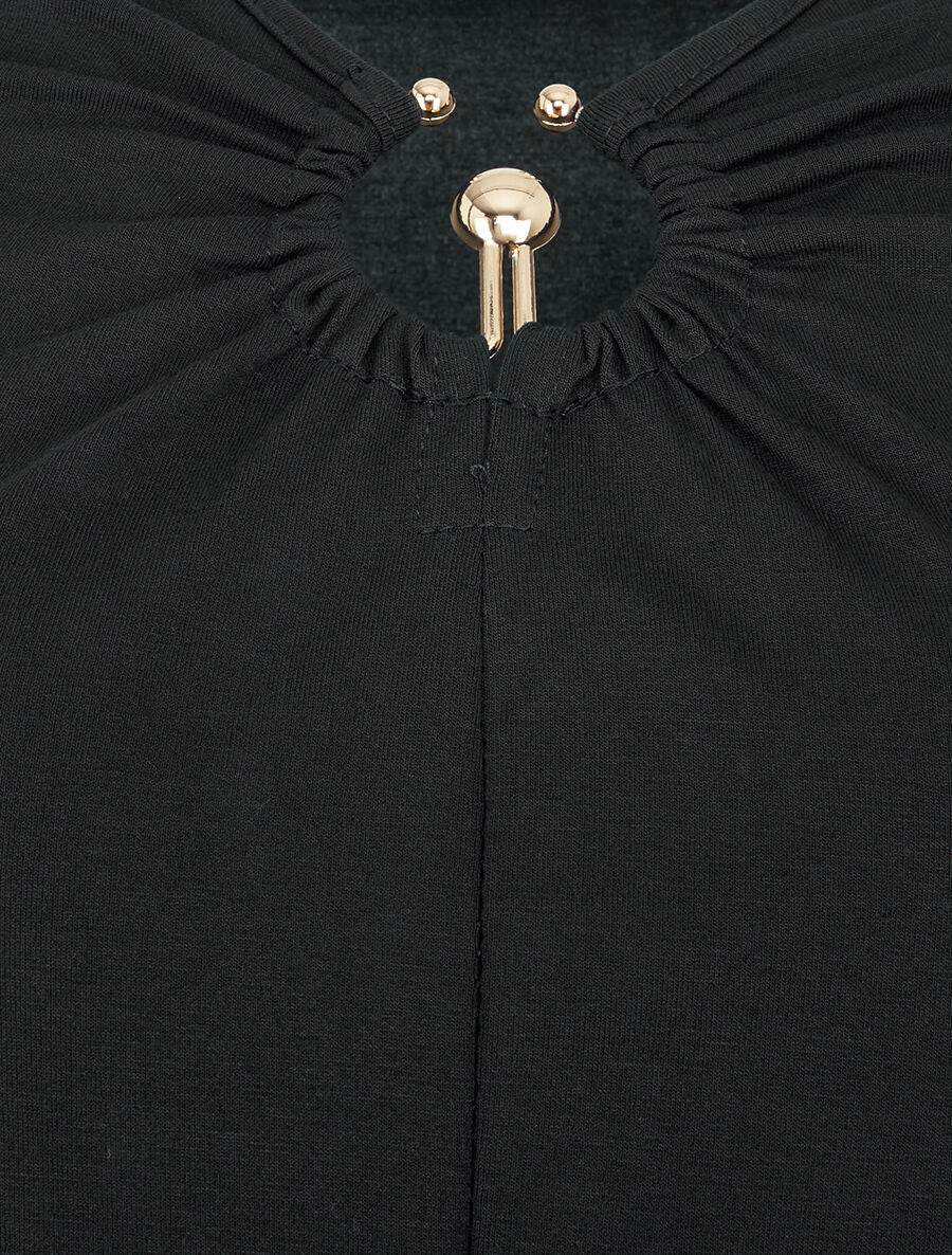 T-shirt à empiècement doré - Noir - 3