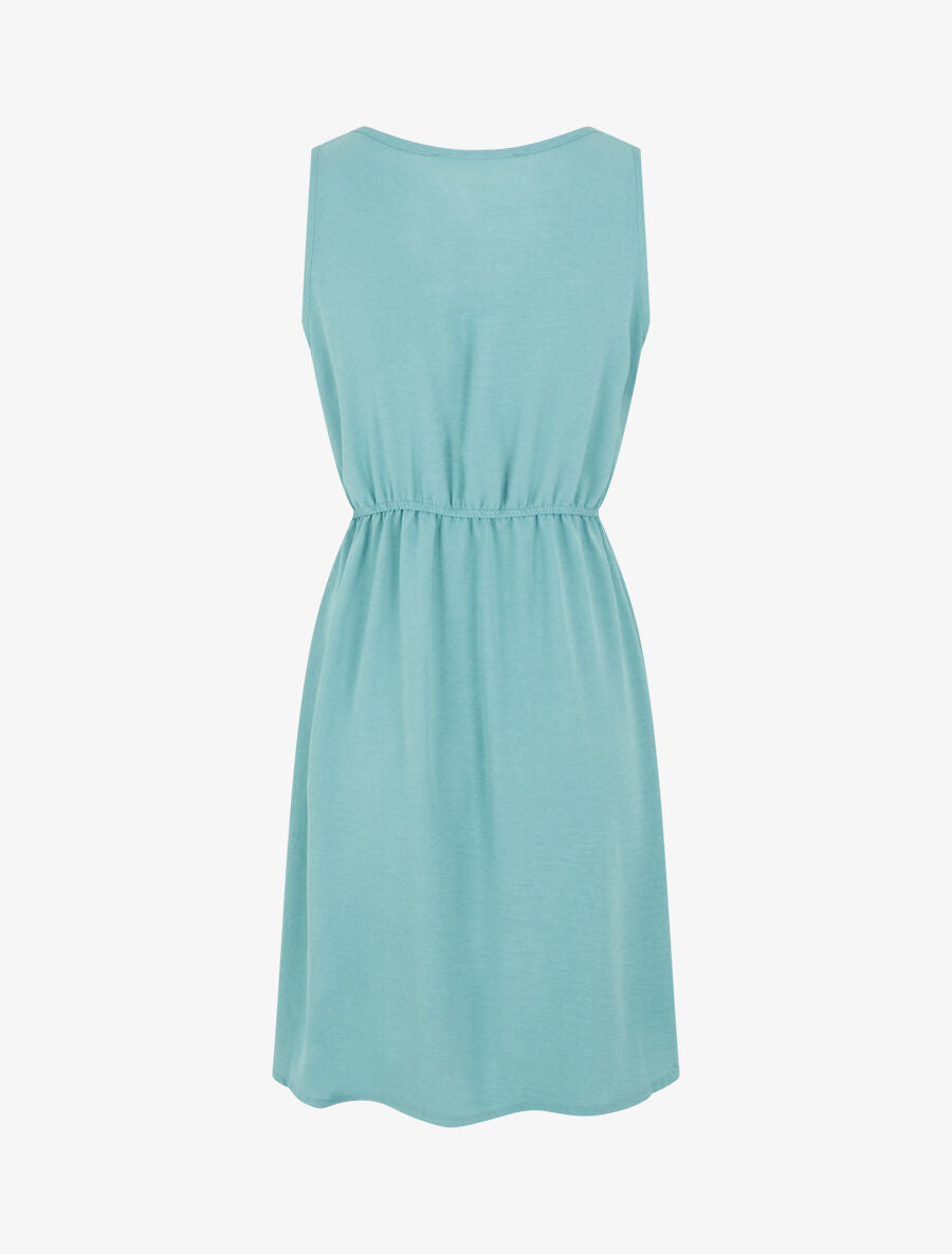 Robe sans manches à boutons décoratifs - Vert d&