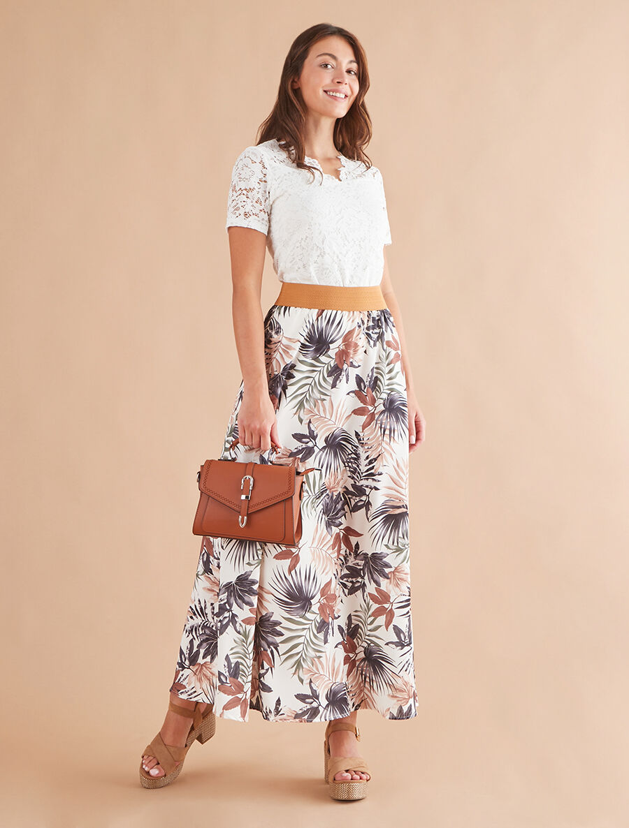 Top uni en dentelle - Blanc - 4