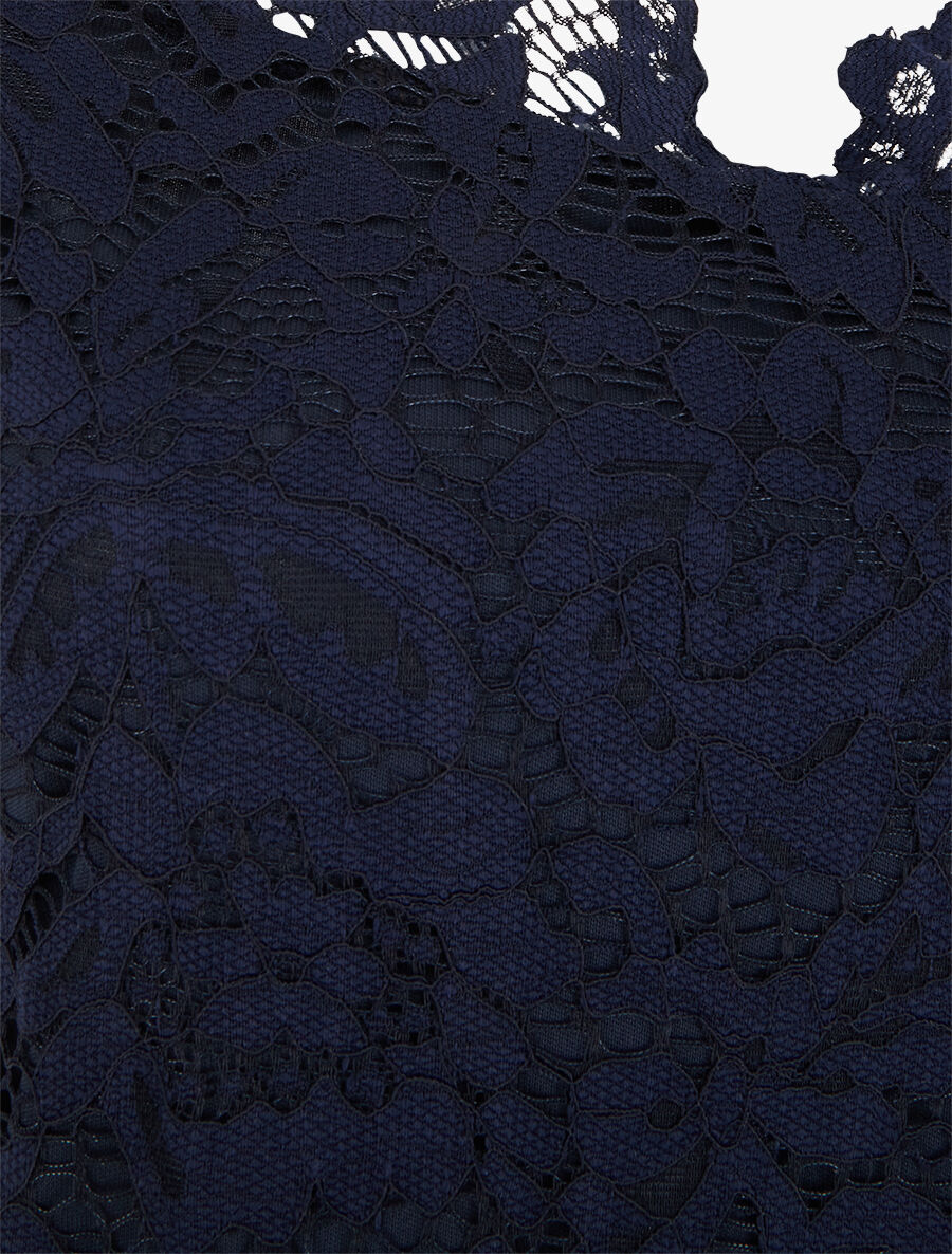 Top uni en dentelle - Marine - 3