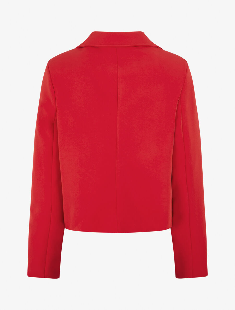 Blazer boutonné à poches - Rouge - 2