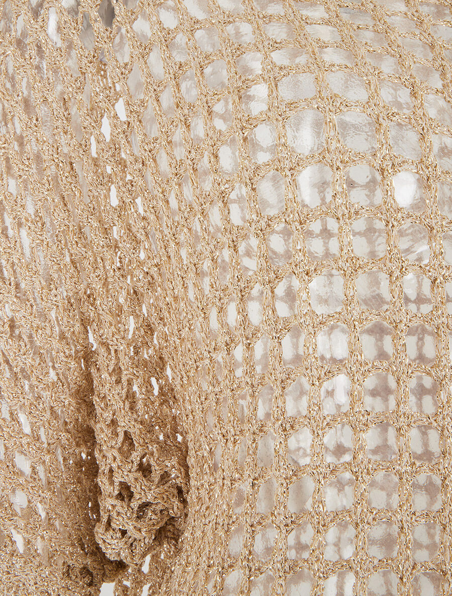 Pull brillant en maille ajourée - Or - 3