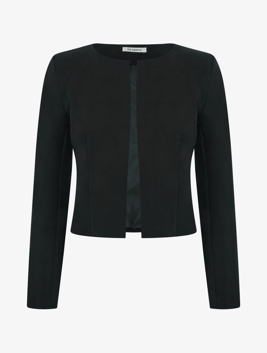 Veste courte ouverte - Noir - 4