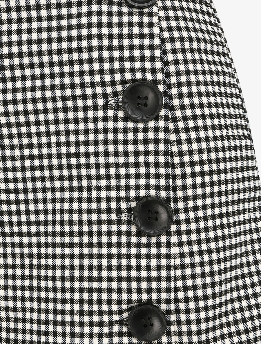 Jupe culotte coupe droite imprimé carreaux - Noir - 3