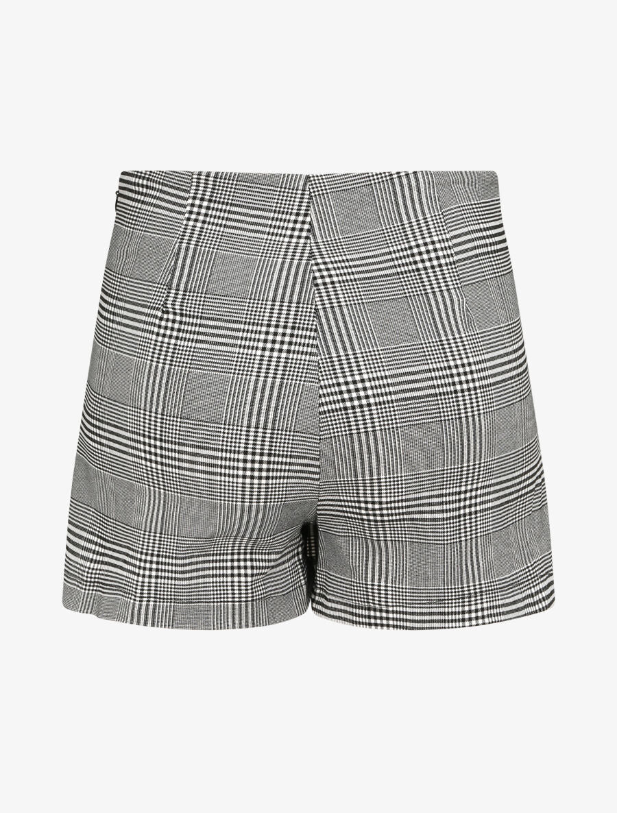Jupe culotte coupe droite imprimé tartan - Noir - 2