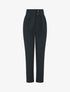 Pantalon droit uni à double passants - Noir - 1
