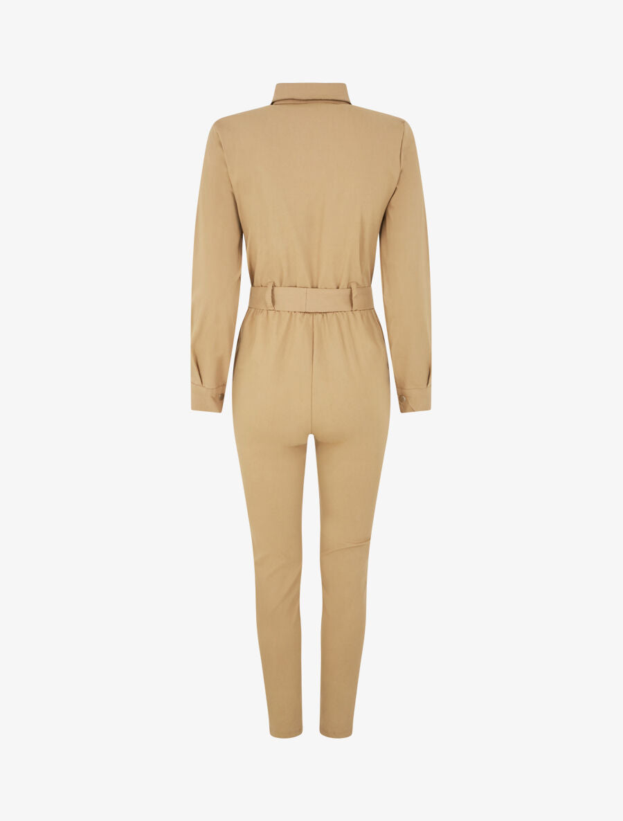 Combinaison stretch coupe slim - Beige foncé - 2
