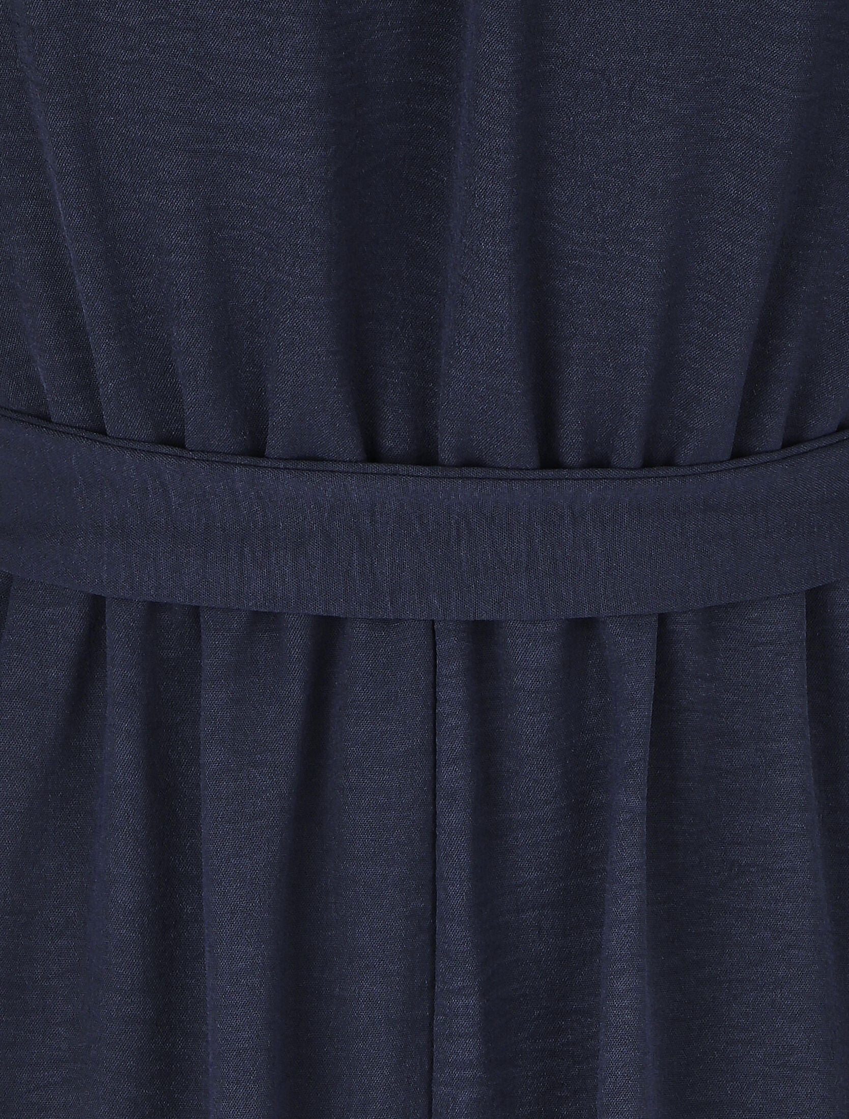 Robe mi-longue élastiquée - Marine - 3