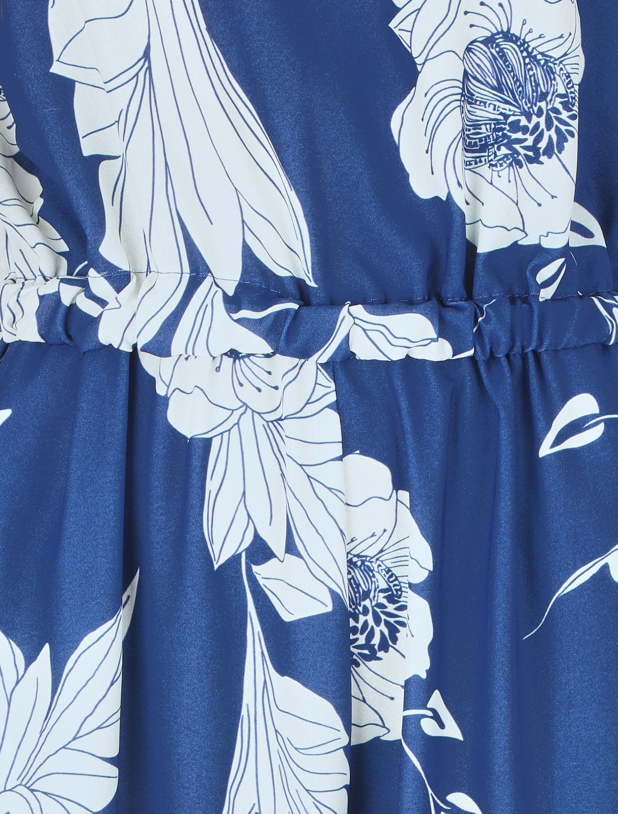 Combinaison ample imprimé grandes fleurs - Bleu roi - 3