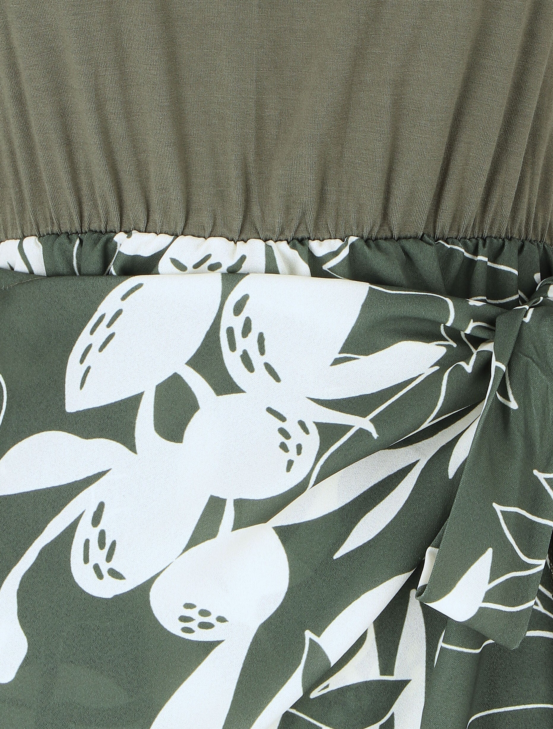 Robe longue à col américain - Kaki - 3