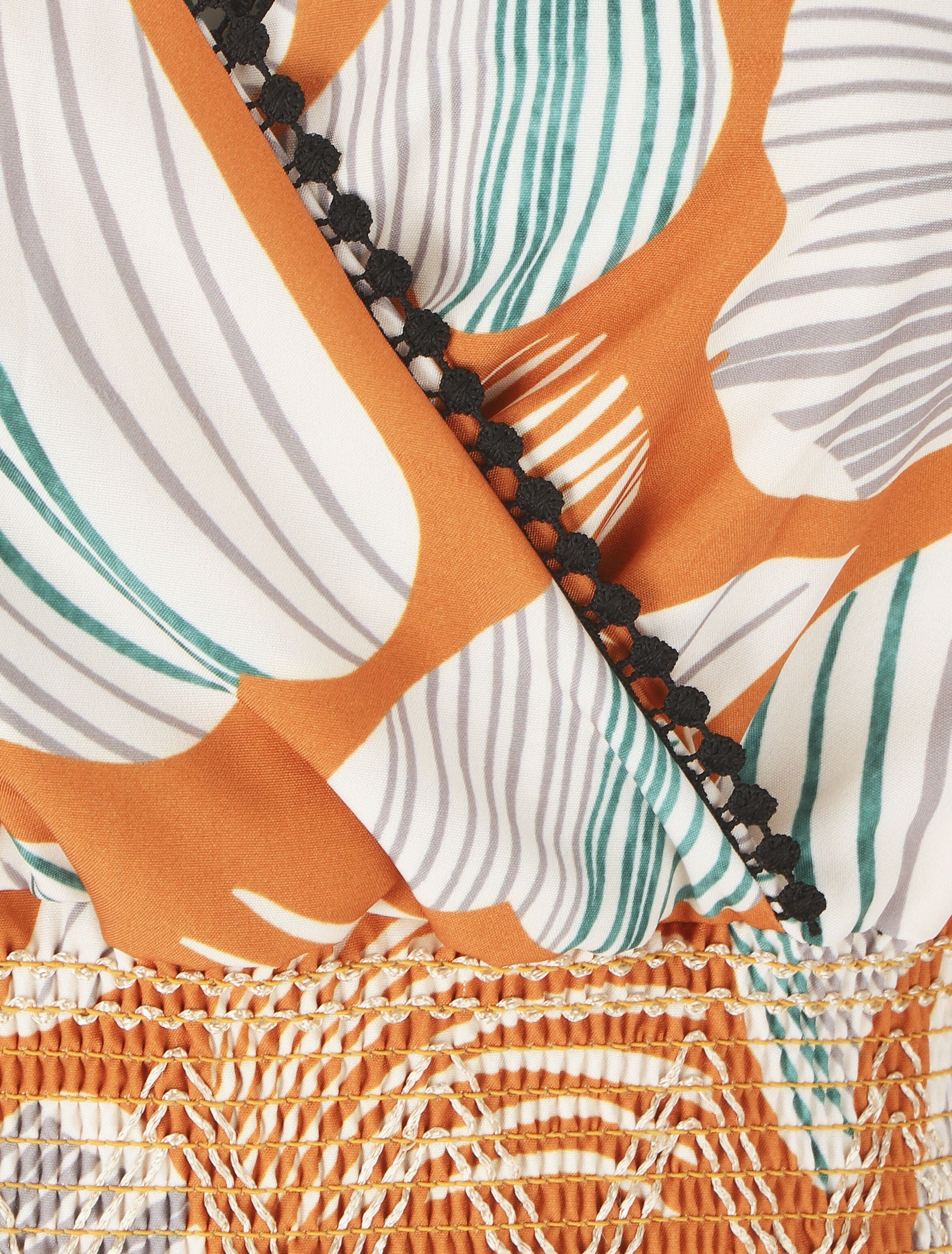 Robe empire imprimé pétales de roses - Orange - 3