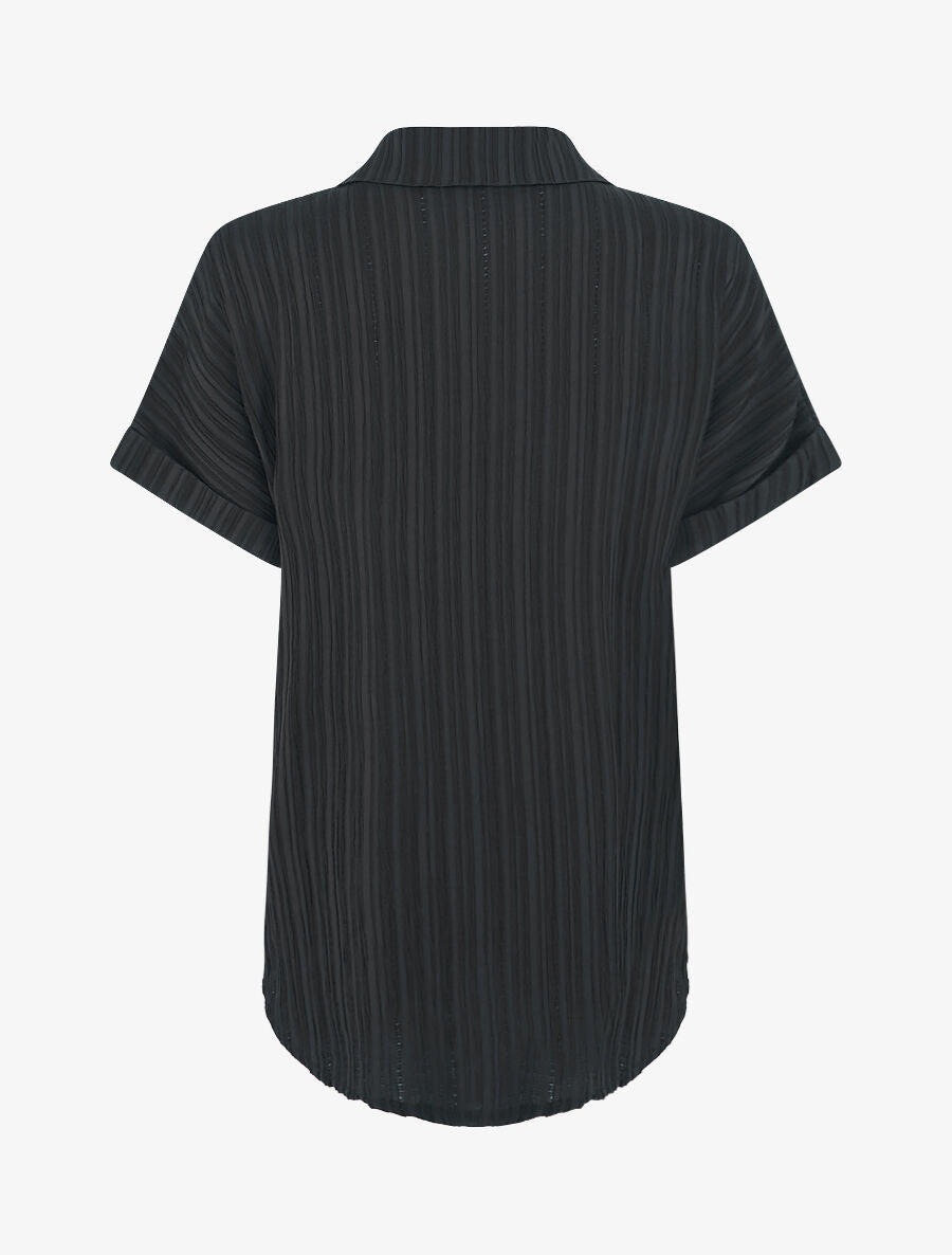 Chemise texturée à manches courtes - Noir - 2