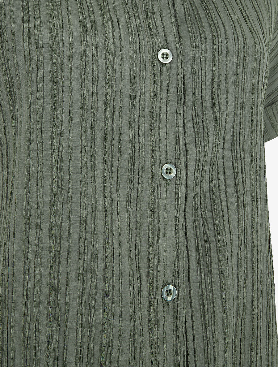 Chemise texturée à manches courtes - Kaki - 3