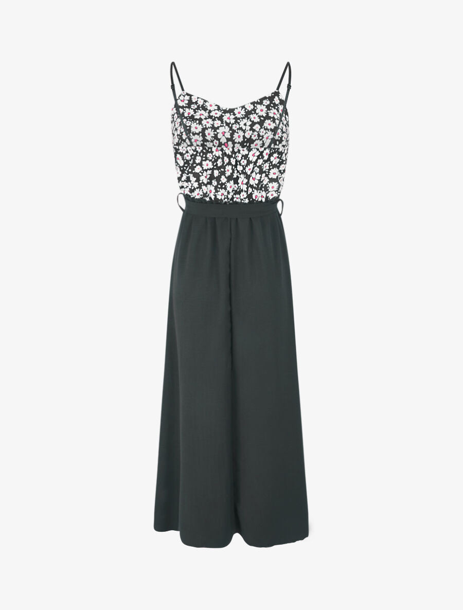 Robe empire imprimé petites fleurs - Noir - 2